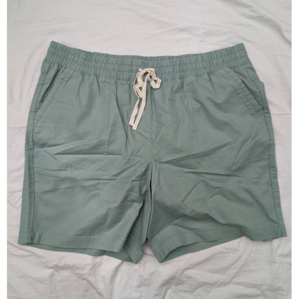 NWOT TALBOTS Cotton Shorts Tie waist Coastal Summer Sz 1X Green